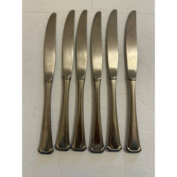 Vtg Oneida Maestro St Leger Aberdeen Stainless Flatware Dinner Knives Set Of 6 - Picture 4 of 6